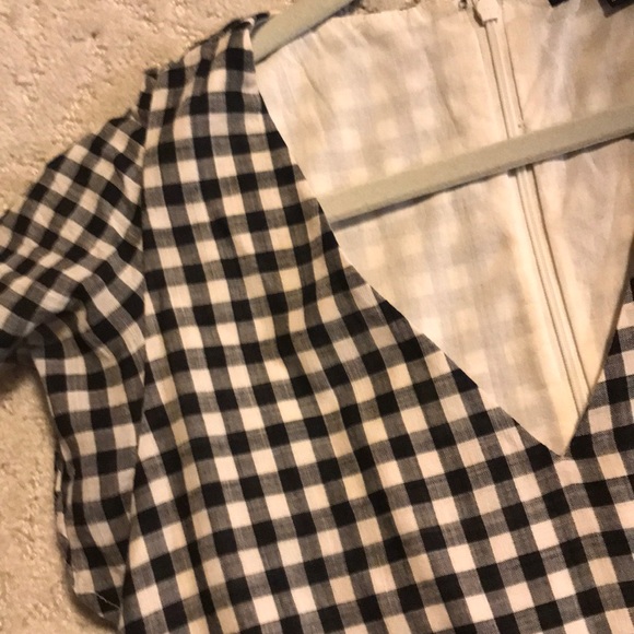 Madewell plaid black and white fall dress - Picture 3 of 5